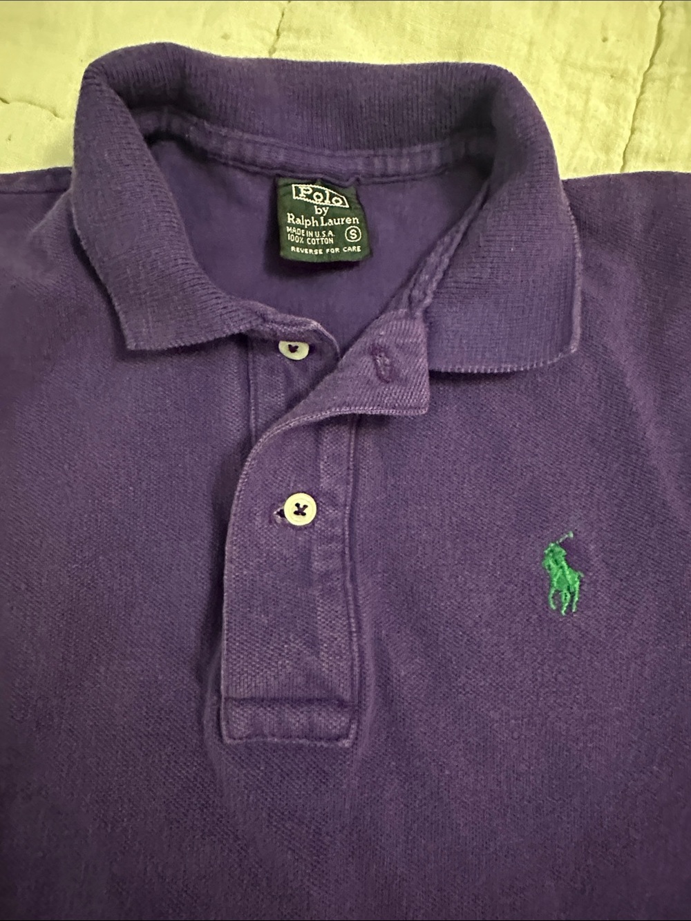 Kids EUC S Ralph Lauren Purple Short-Sleeve Polo with Green Pony